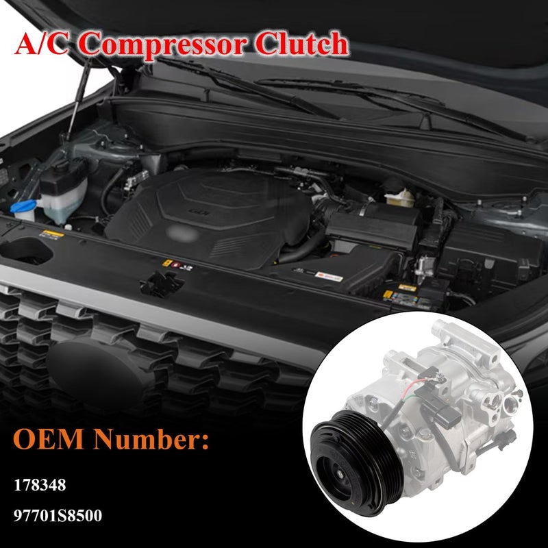 TINJO A/C Compressor Clutch Assembly Kit Plate Pulley Bearing Coil Replacement for Hyundai Palisade 2020 2011 2022 V6 3.8L, AC Air Conditioning Compressor Clutch Coil Auto Repair Kit for Palisade 2020-2022 - Image 4